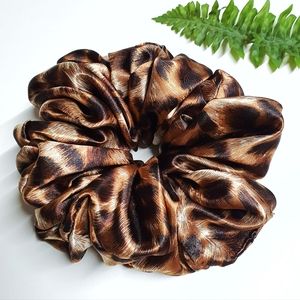 8 for $15 * Jumbo XXL Satin Leopard Print Scrunchie